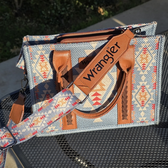 Wrangler Handbags - Wrangler Aztec Mini Tote Crossbody Handbag